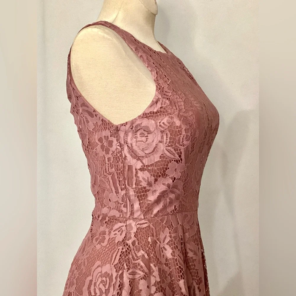 Speechless Floral Lace Midi Dress - Rose Pink Size XS - Picture 5 of 10